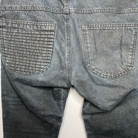 Marc Wenn Distressed Denim Biker Jeans - Picture 6 of 10